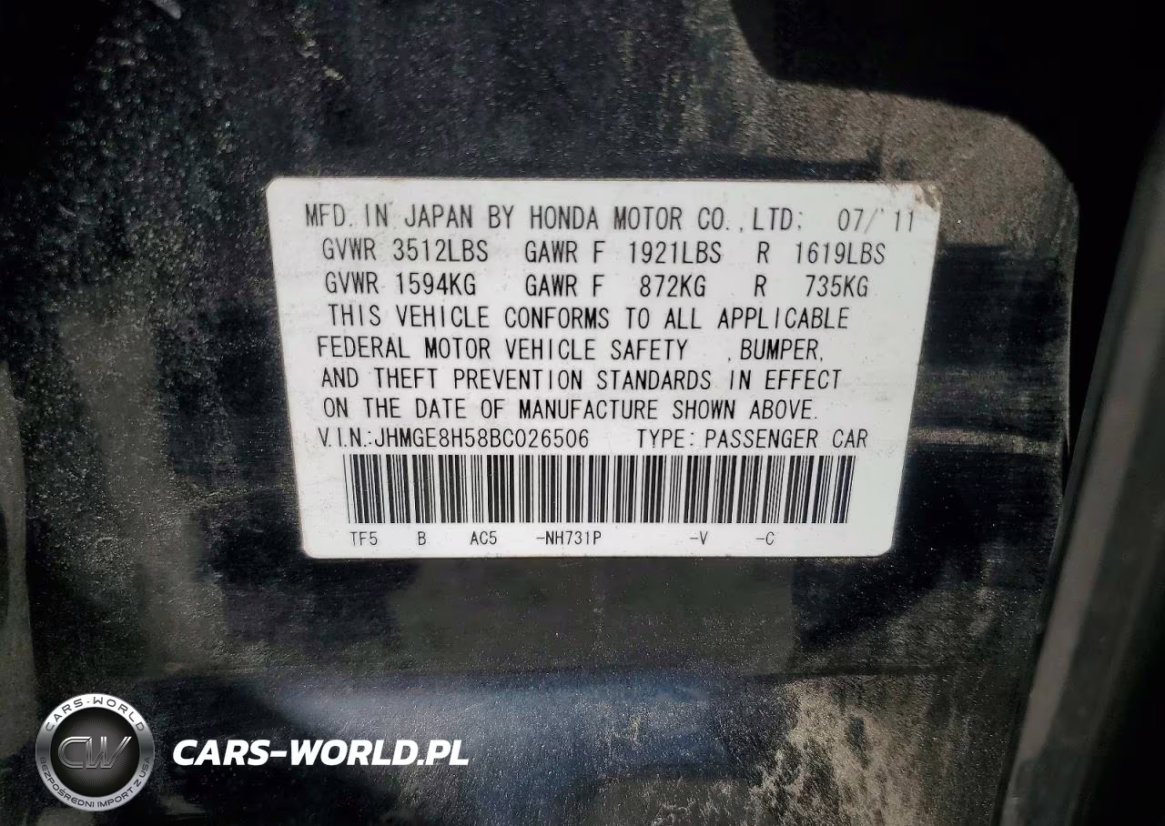 2011 Honda Fit Sport VIN:JHMGE8H58BC026506 - 12