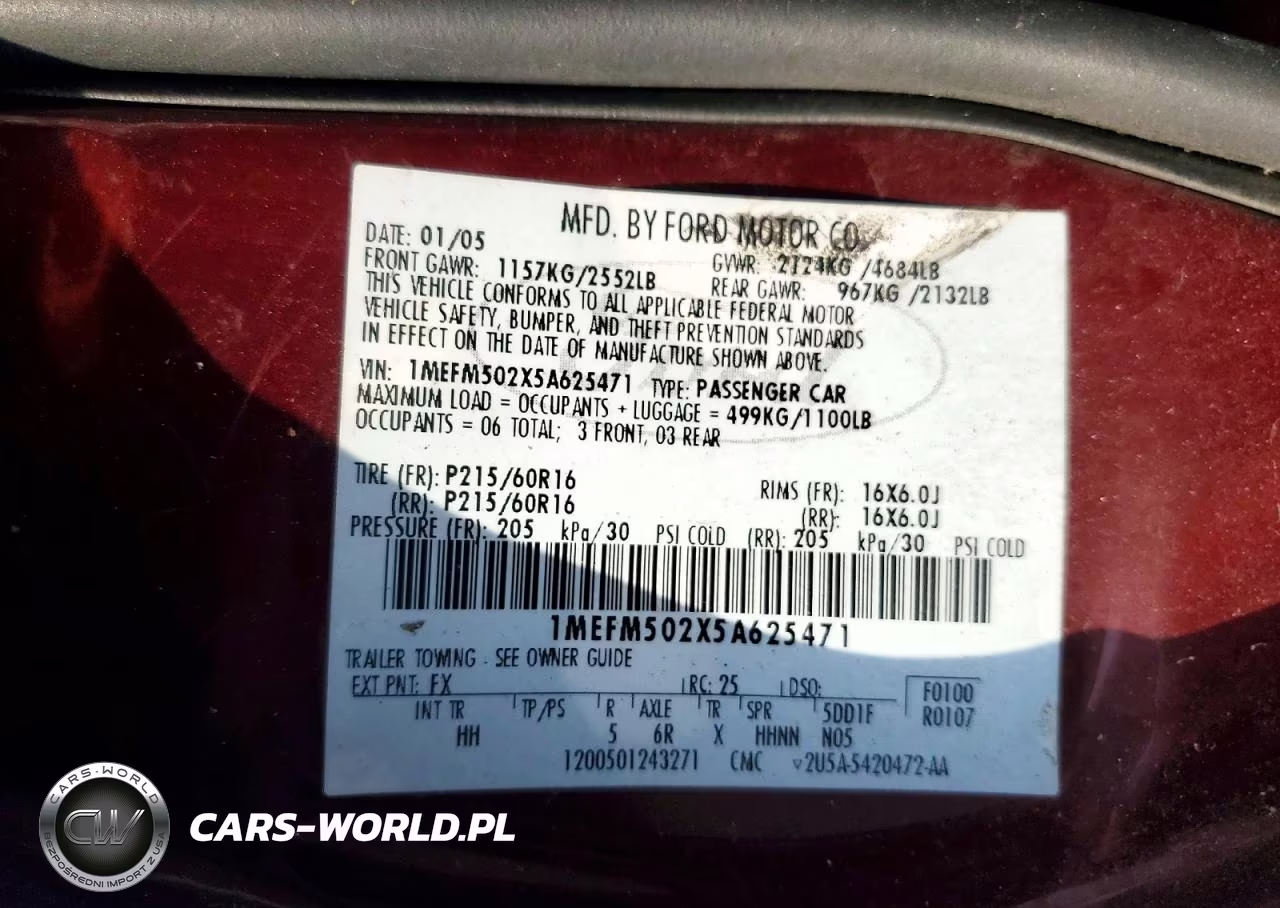 2005 Mercury Sable Gs VIN:1MEFM502X5A625471 - 12