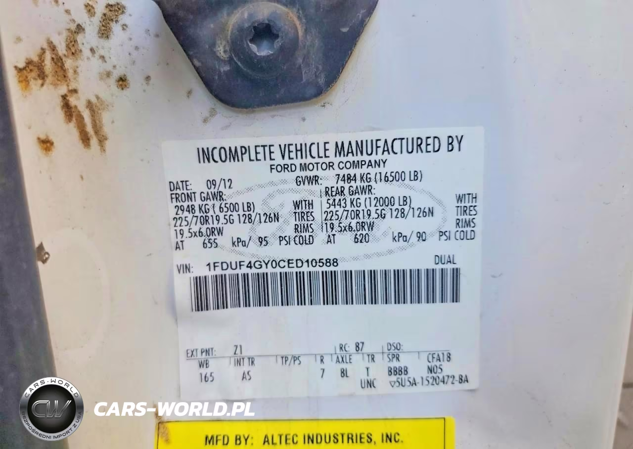 2012 Ford F450 Super Duty VIN:1FDUF4GY0CED10588 - 12