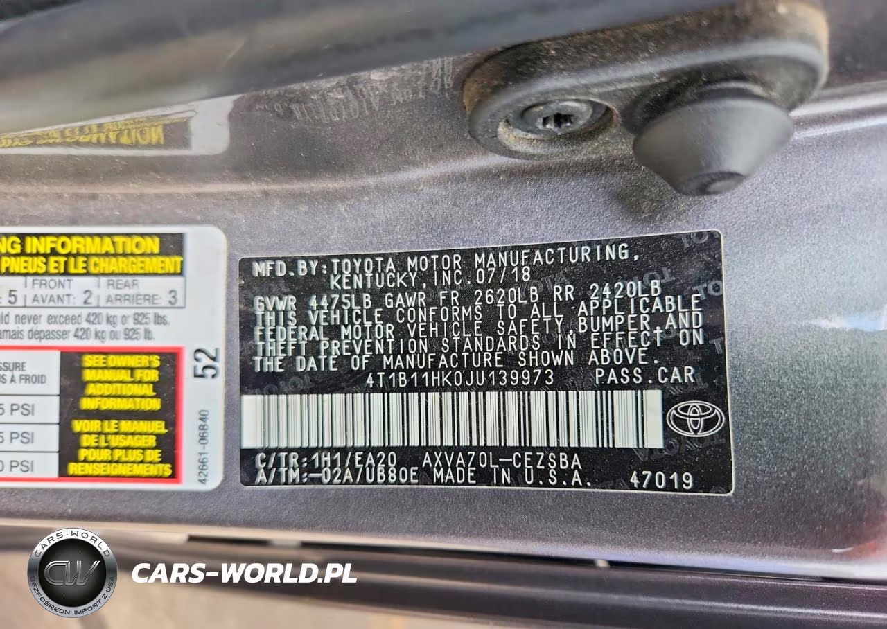 2018 Toyota Camry Se VIN:4T1B11HK0JU139973 - 12