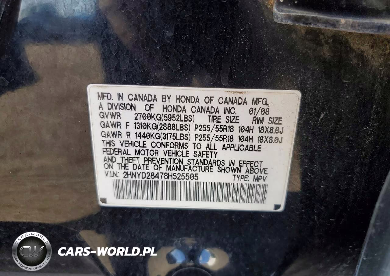 2008 Acura Mdx Technology VIN:2HNYD28478H525505 - 13