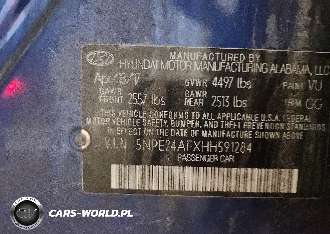 2017 Hyundai Sonata Se VIN:5NPE24AFXHH591284 - 12