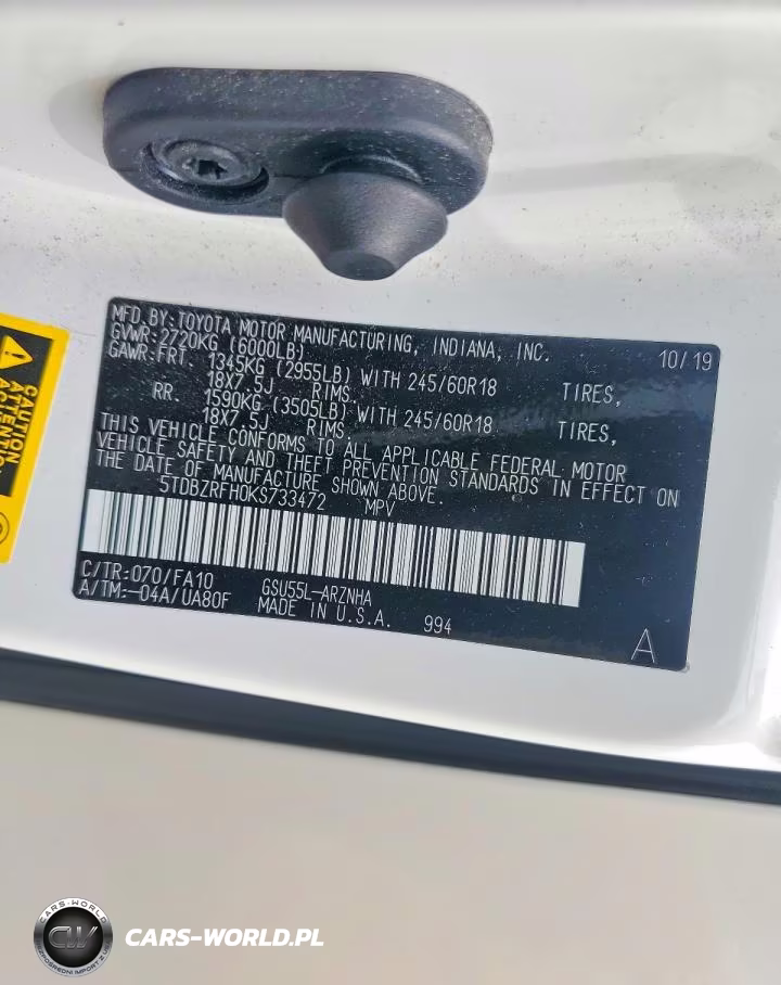 2019 Toyota Highlander Le Plus VIN:5TDBZRFH0KS733472 - 13