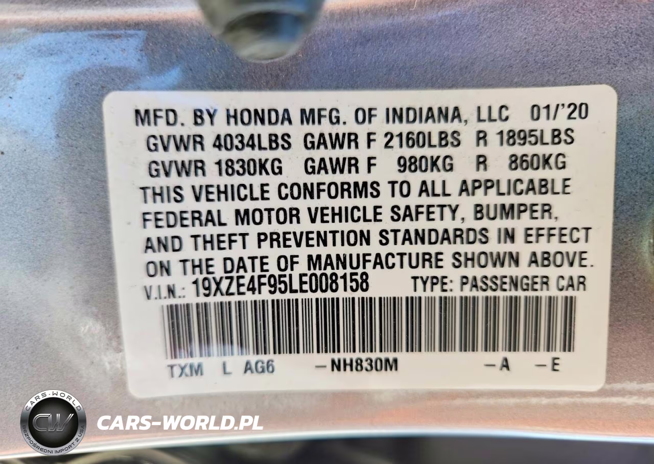 2020 Honda Insight Touring VIN:19XZE4F95LE008158 - 12