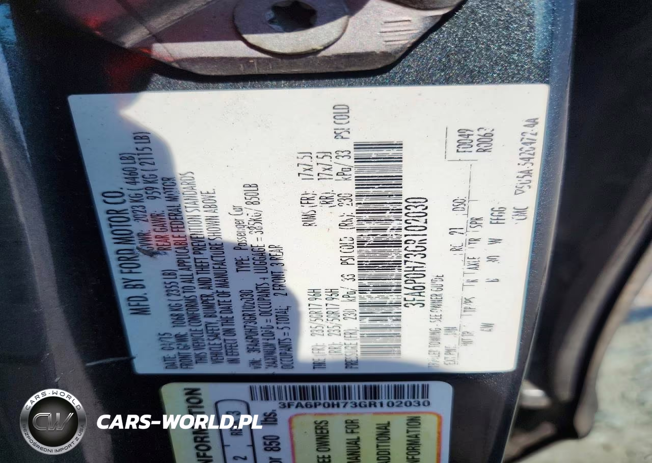 2016 Ford Fusion Se VIN:3FA6P0H73GR102030 - 12