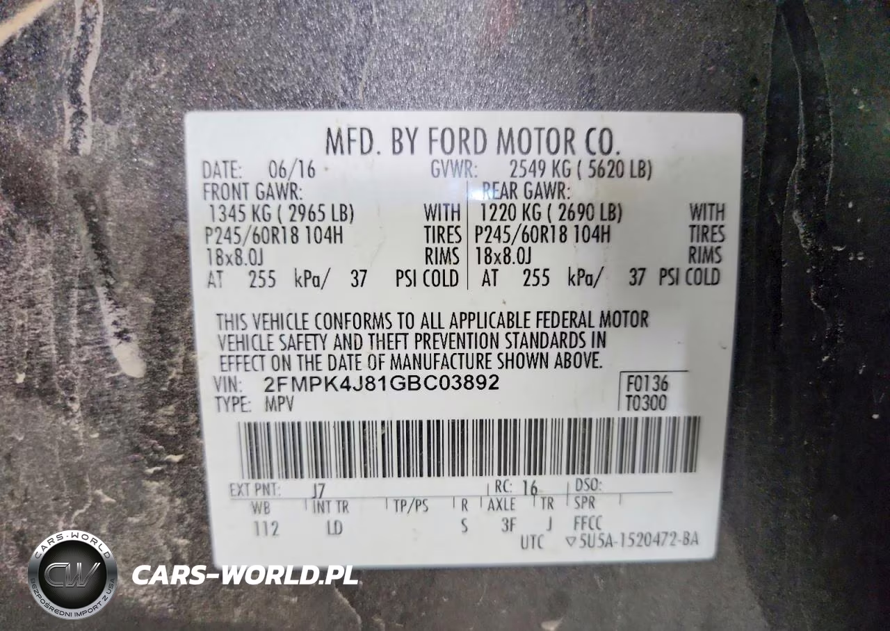 2016 Ford Edge Sel VIN:2FMPK4J81GBC03892 - 13