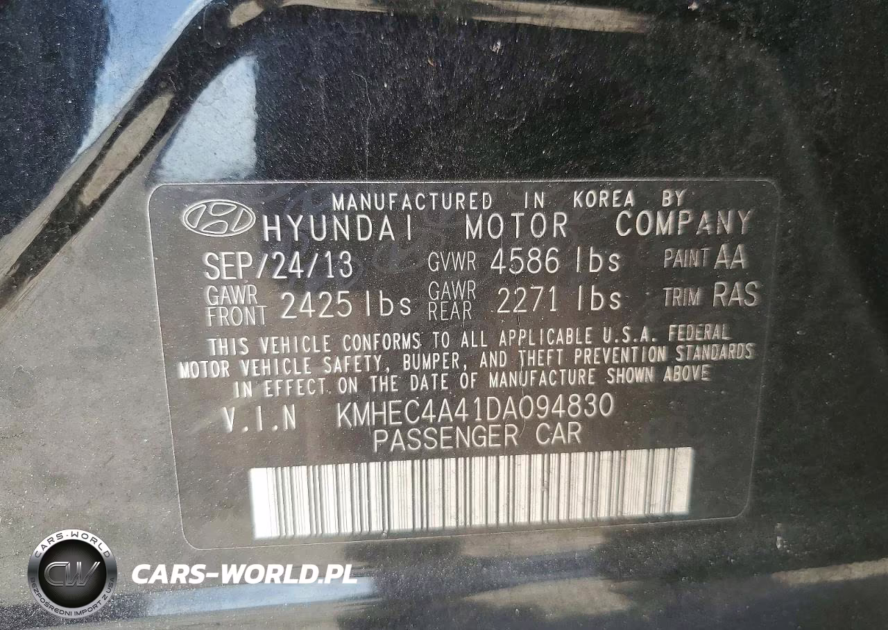2013 Hyundai Sonata Hybrid VIN:KMHEC4A41DA094830 - 13