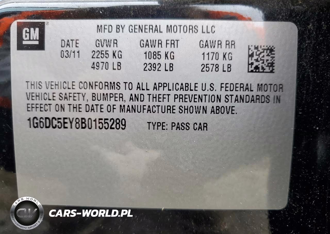 2011 Cadillac Cts VIN:1G6DC5EY8B0155289 - 12