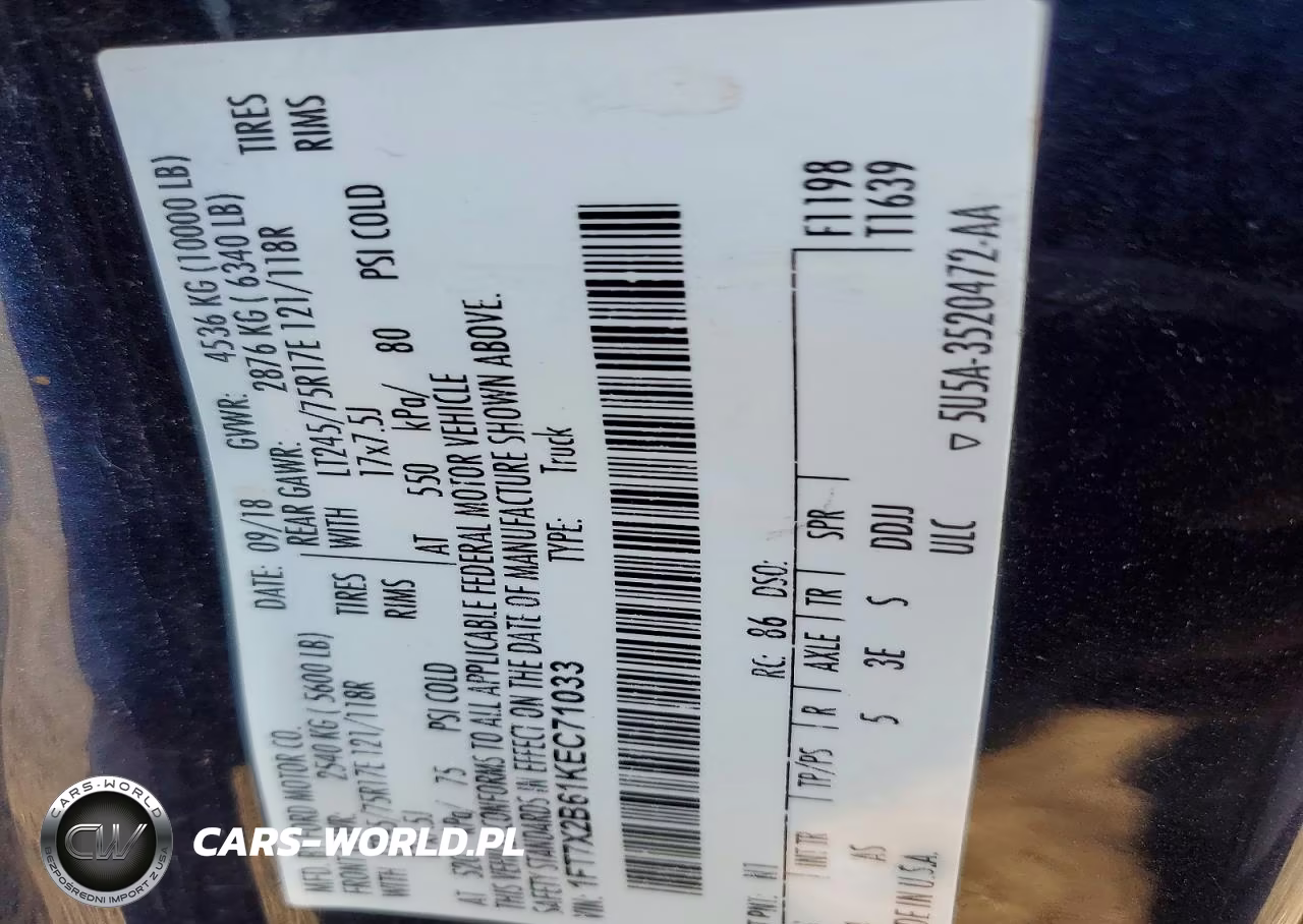 2019 Ford F250 Super Duty VIN:1FT7X2B61KEC71033 - 12