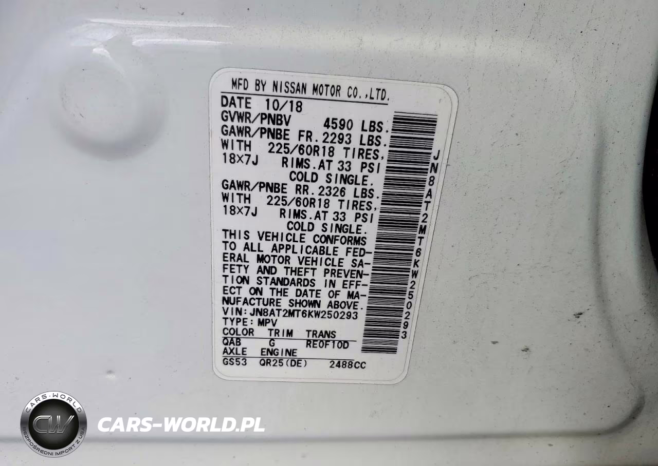 2019 Nissan Rogue Sv VIN:JN8AT2MT6KW250293 - 13