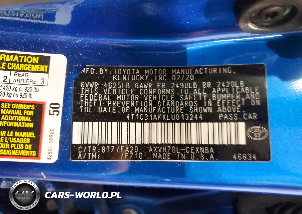 2020 Toyota Camry Le VIN:4T1C31AKXLU013244 - 12