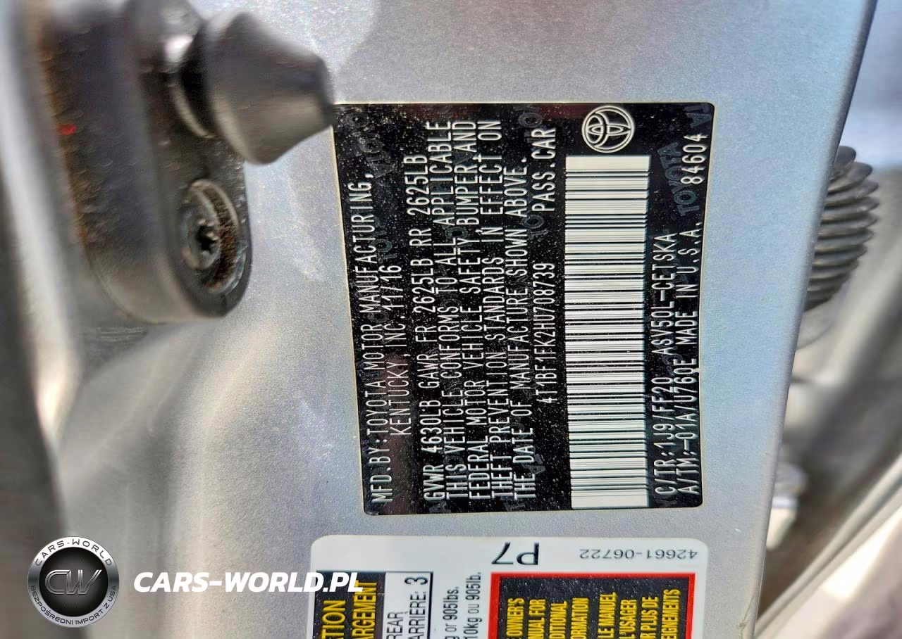 2017 Toyota Camry Se VIN:4T1BF1FK2HU708739 - 13