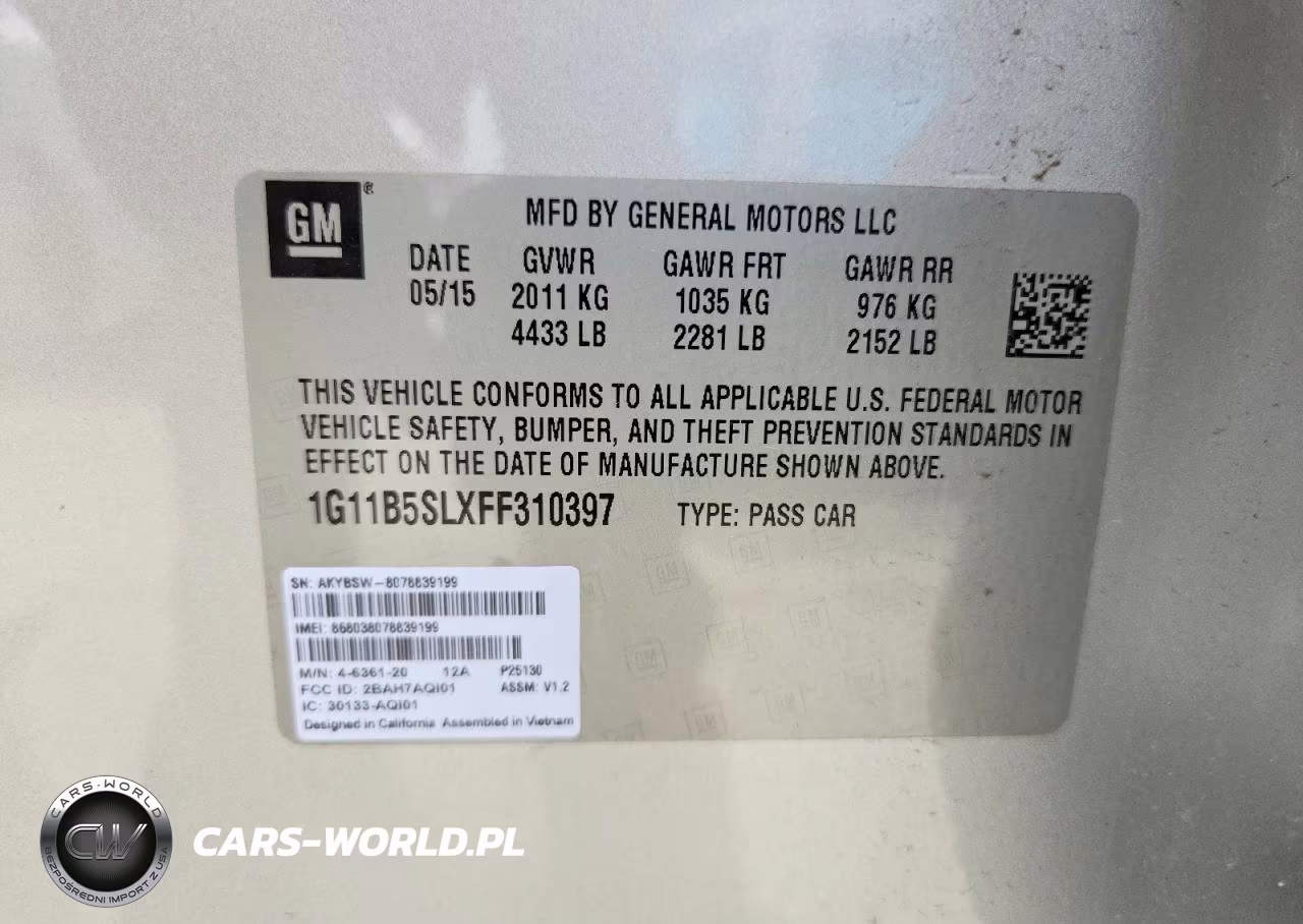 2015 Chevrolet Malibu Ls VIN:1G11B5SLXFF310397 - 12