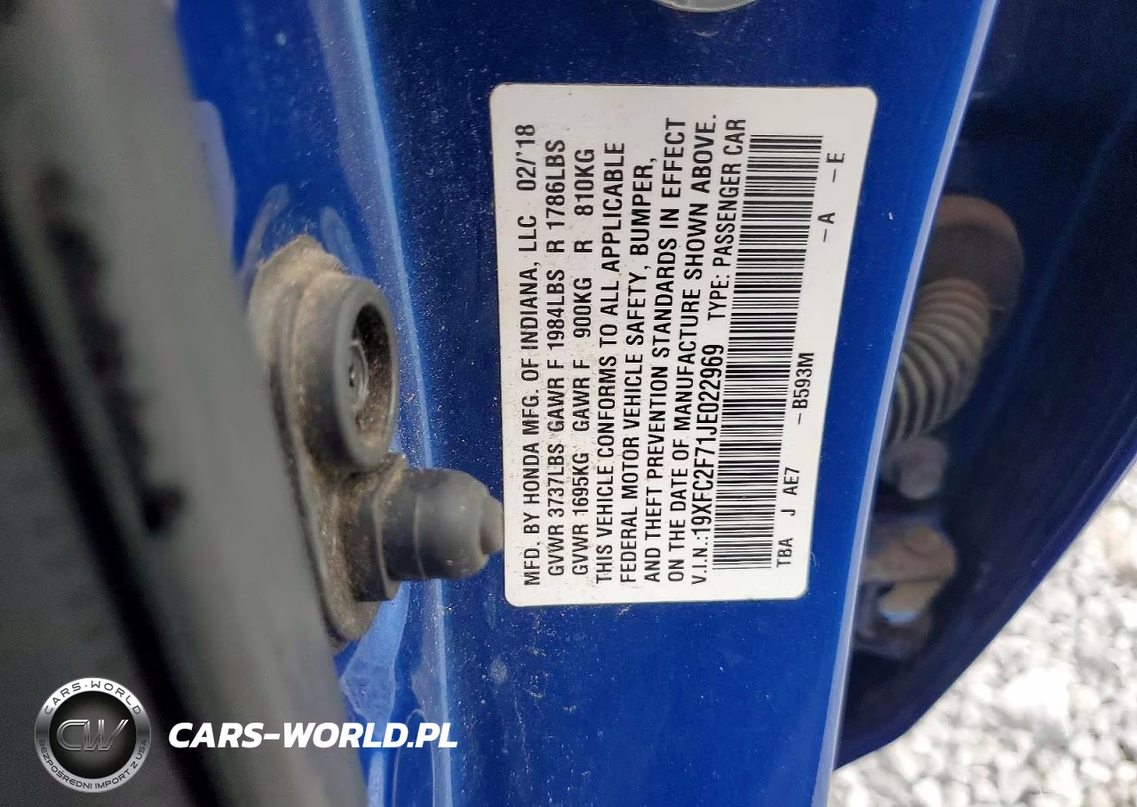 2018 Honda Civic Ex VIN:19XFC2F71JE022969 - 12