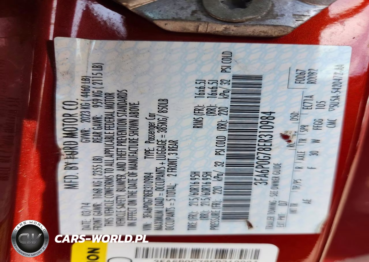 2014 Ford Fusion S VIN:3FA6P0G78ER310984 - 14