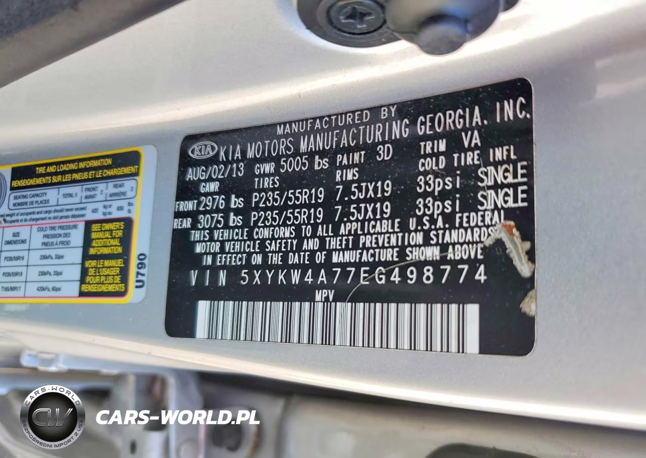2014 Datsun Sorento Sx VIN:5XYKW4A77EG498774 - 13
