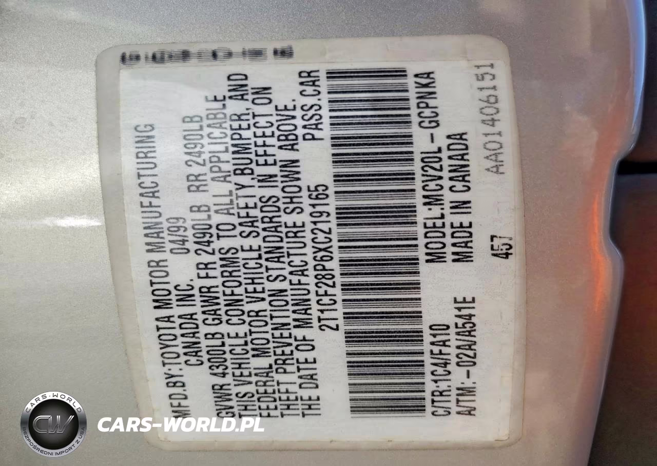 1999 Toyota Camry Solara Se V6 VIN:2T1CF28P6XC219165 - 12