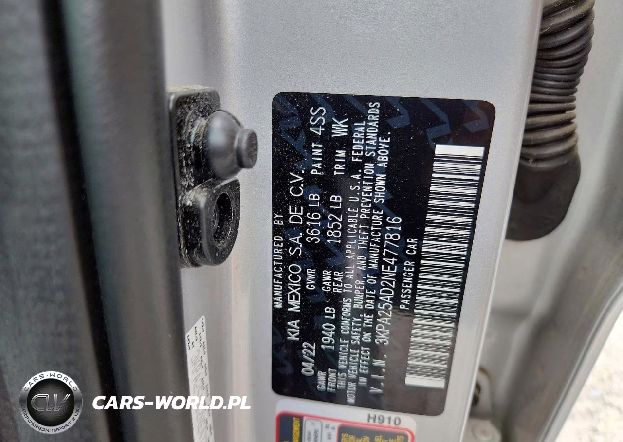 2022 Kia Rio S VIN:3KPA25AD2NE477816 - 13