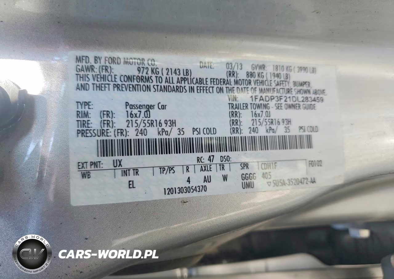 2013 Ford Focus VIN:1FADP3F21DL283459 - 12