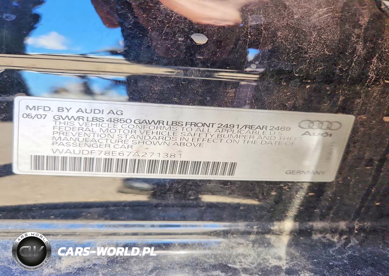 2007 Audi A4 2.0T Quattro VIN:WAUDF78E67A271381 - 12