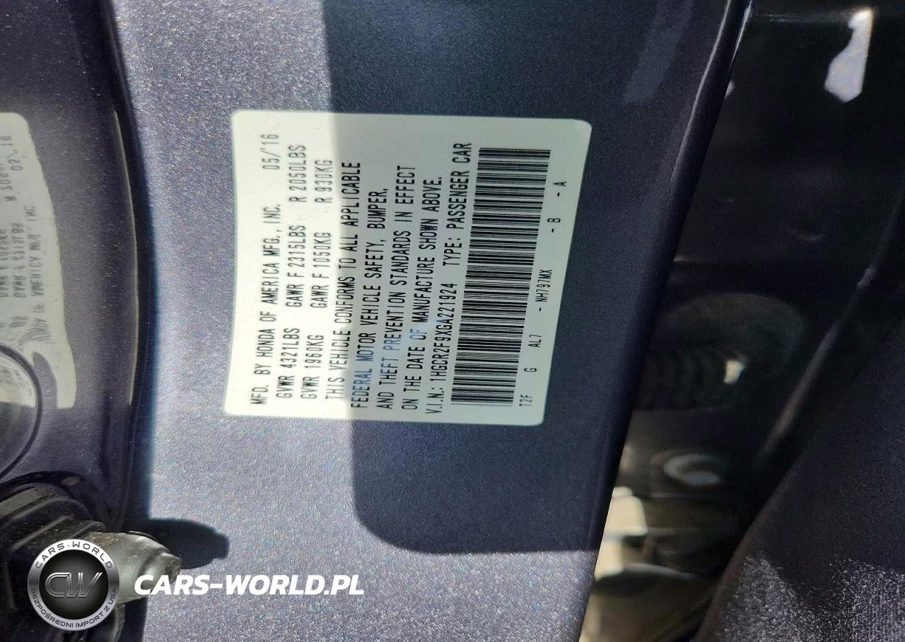 2016 Honda Accord Exl VIN:1HGCR2F9XGA221924 - 12
