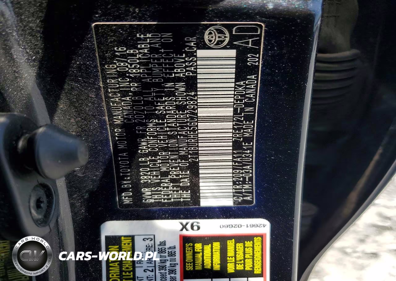 2016 Toyota Corolla L VIN:2T1BURHE5GC729824 - 12