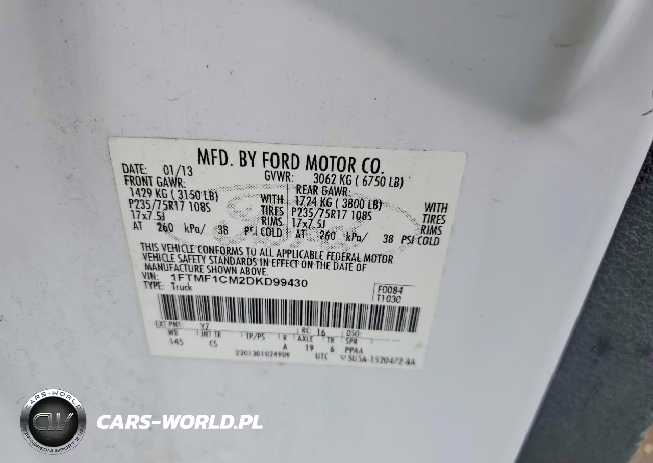 2013 Ford F150 VIN:1FTMF1CM2DKD99430 - 12