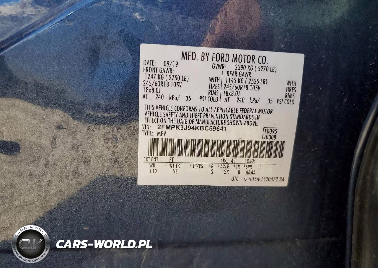 2019 Ford Edge Sel VIN:2FMPK3J94KBC69641 - 13