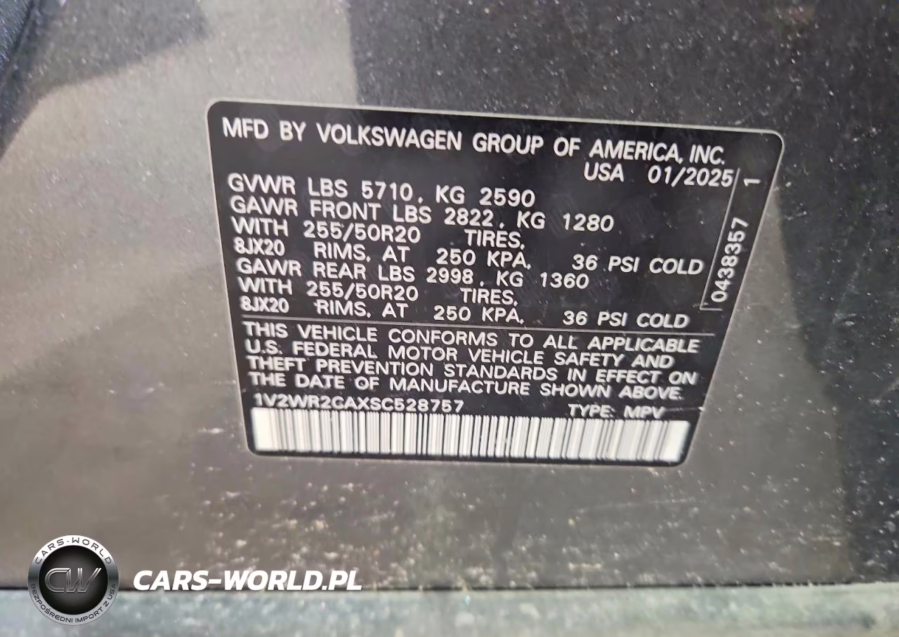 2025 Volkswagen Atlas Se VIN:1V2WR2CAXSC528757 - 14