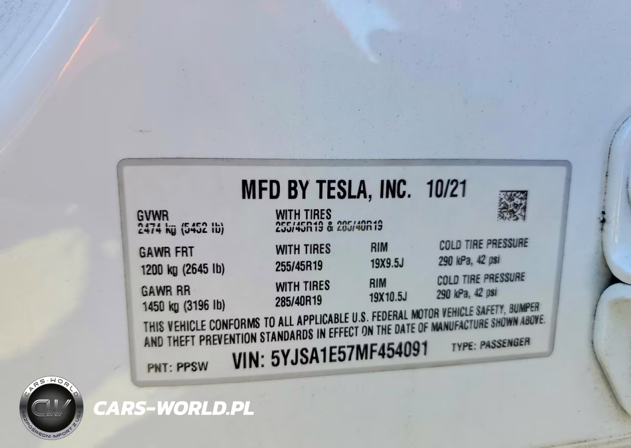 2021 Tesla Model S VIN:5YJSA1E57MF454091 - 12