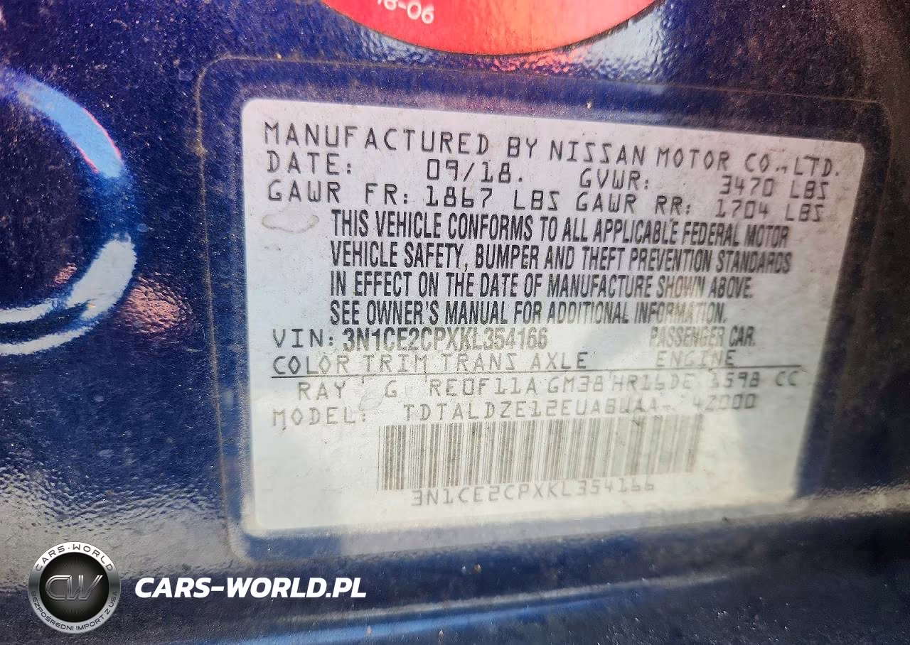 2019 Nissan Versa Note Sv VIN:3N1CE2CPXKL354166 - 13