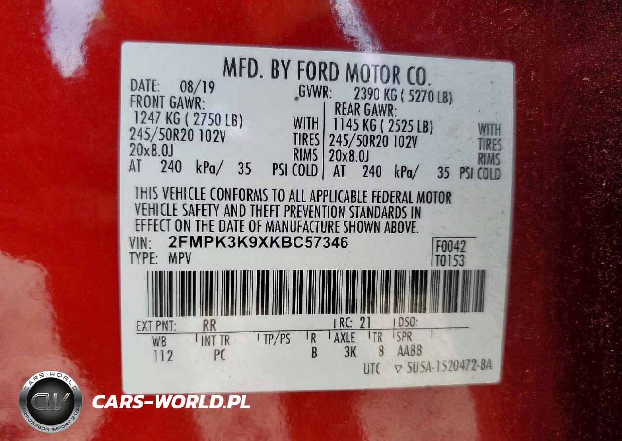 2019 Ford Edge Titanium VIN:2FMPK3K9XKBC57346 - 14