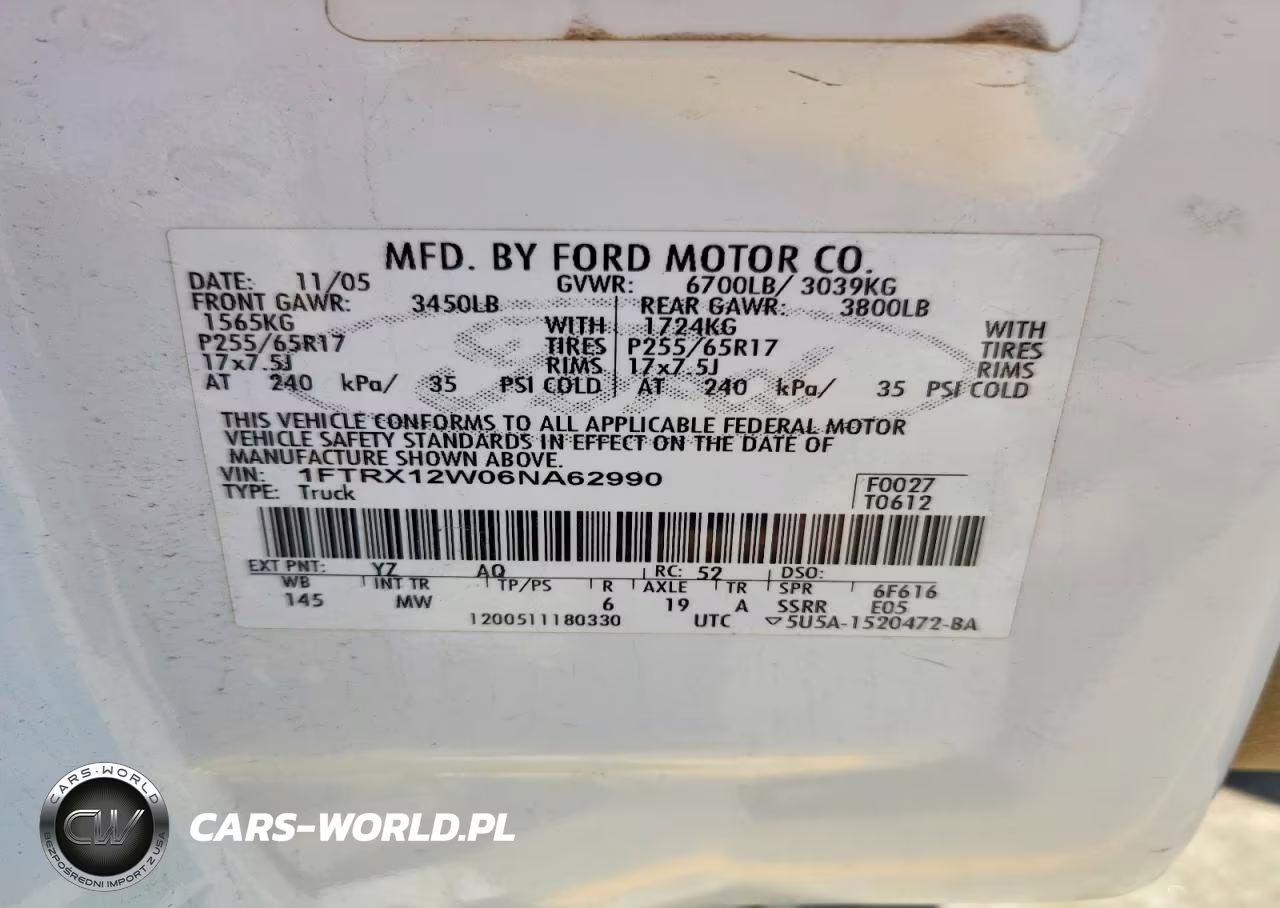 2006 Ford F150 VIN:1FTRX12W06NA62990 - 12