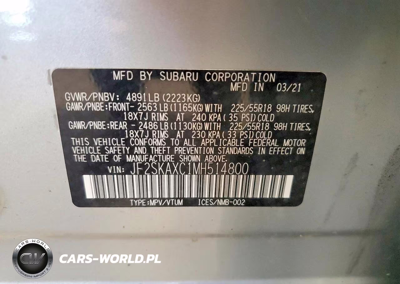 2021 Subaru Forester Touring VIN:JF2SKAXC1MH514800 - 14