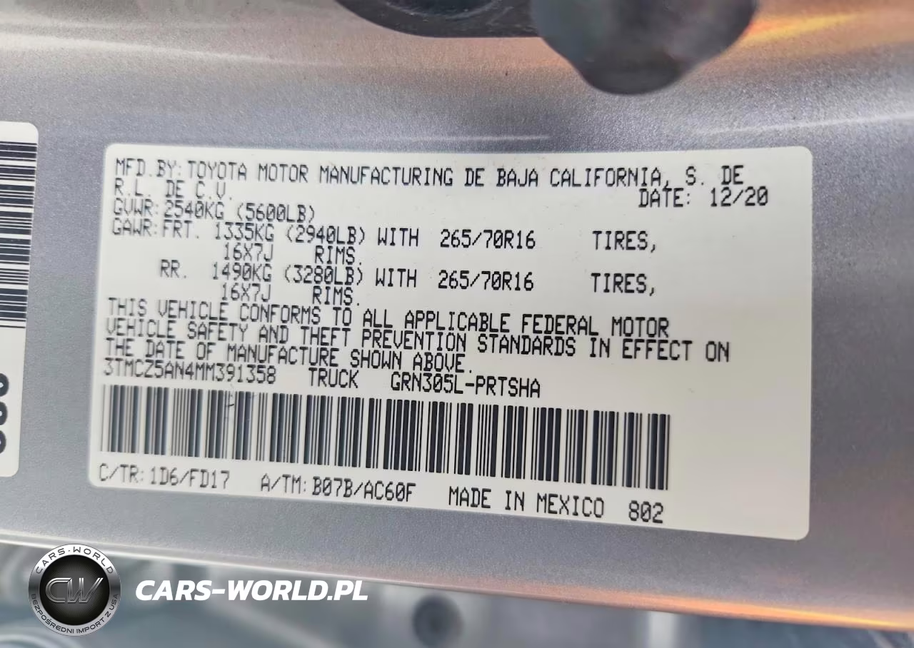 2021 Toyota Tacoma Trd Off-Road VIN:3TMCZ5AN4MM391358 - 12
