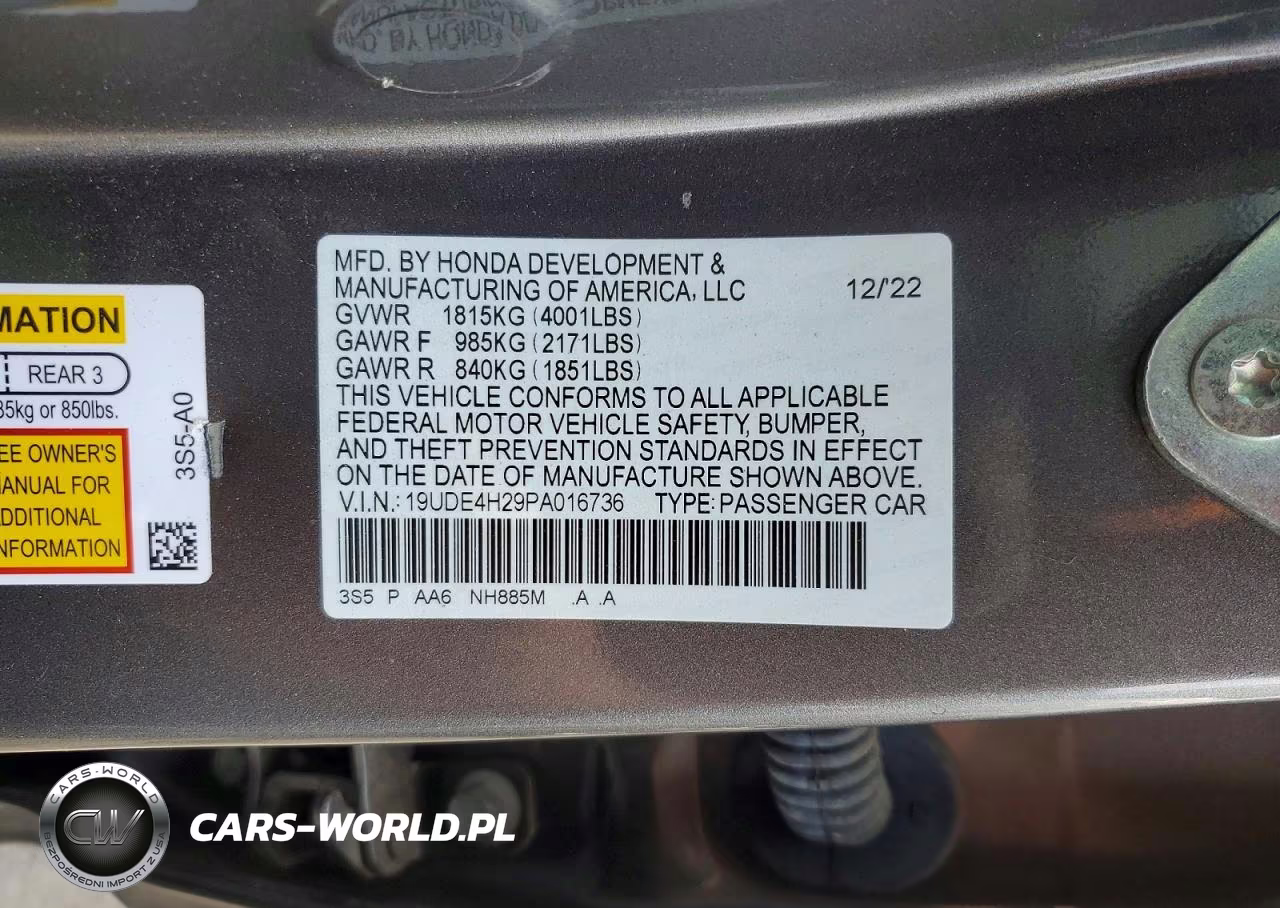 2023 Acura Integra VIN:19UDE4H29PA016736 - 12