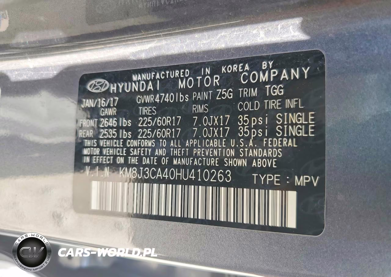 2017 Hyundai Tucson Se VIN:KM8J3CA40HU410263 - 13