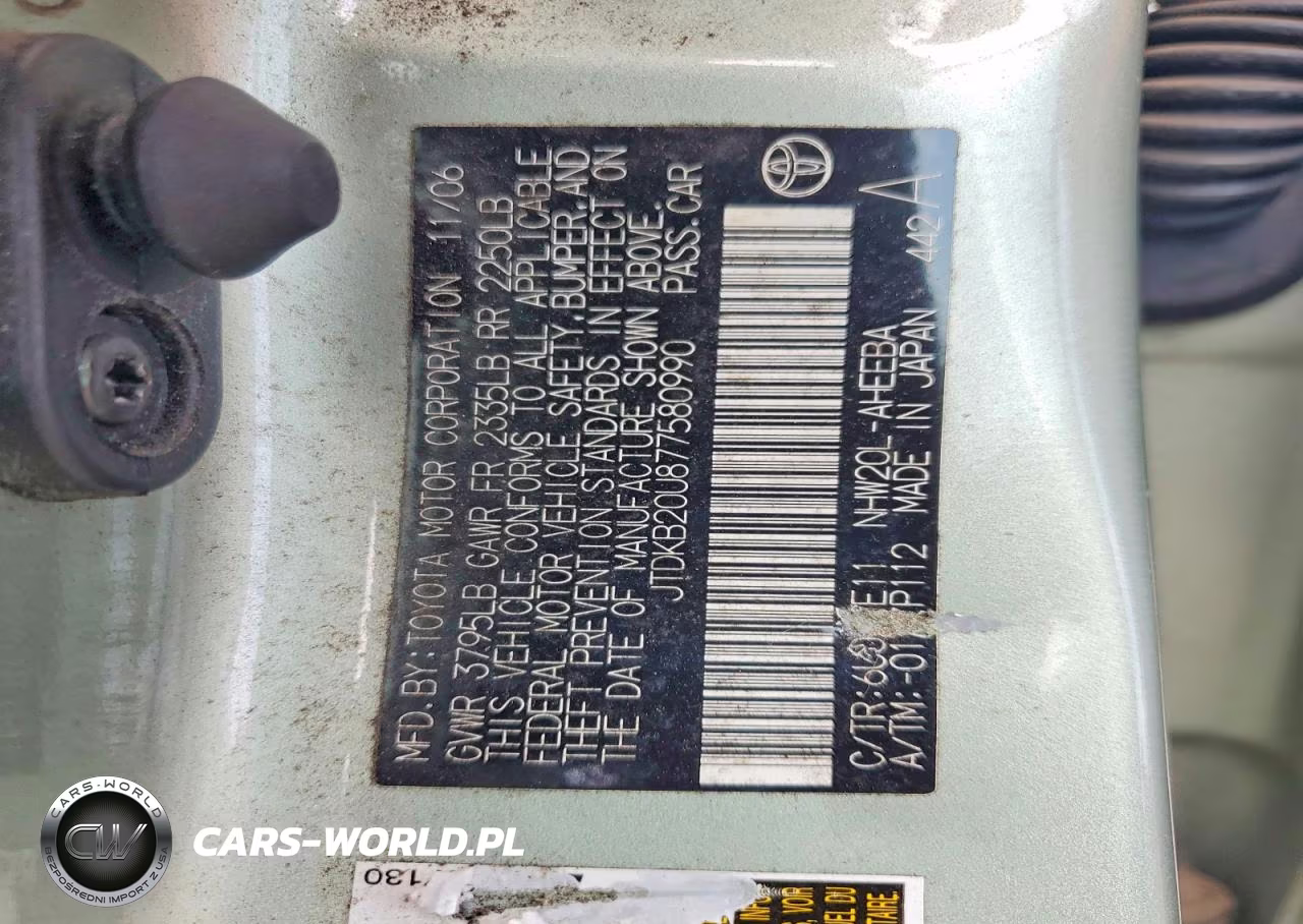 2007 Toyota Prius Base VIN:JTDKB20U877580990 - 13
