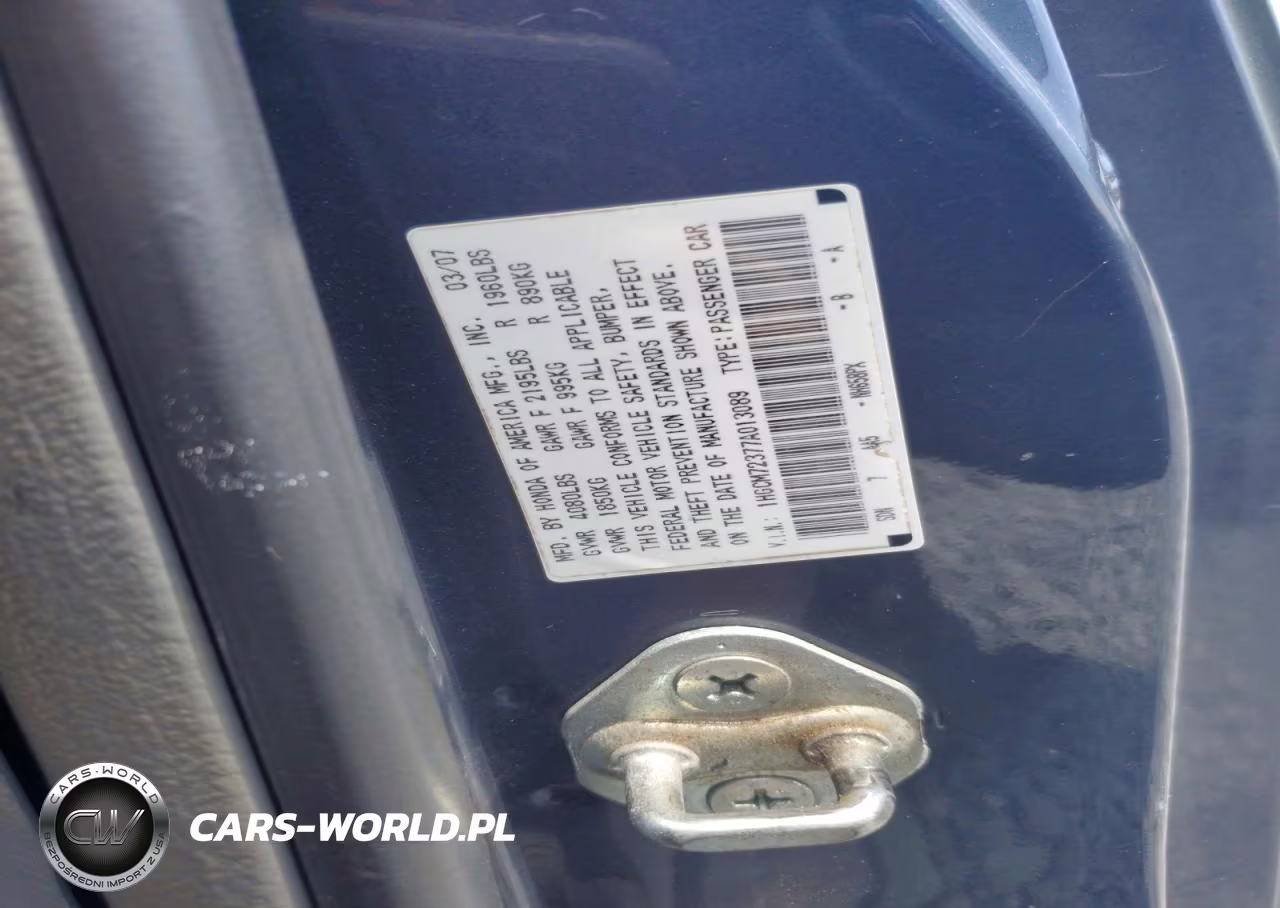 2007 Honda Accord Lx VIN:1HGCM72377A013089 - 12