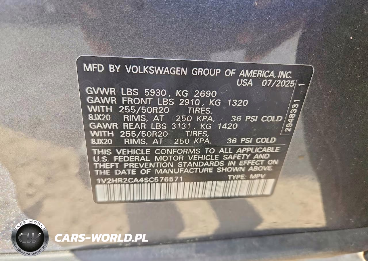 2025 Volkswagen Atlas Se VIN:1V2HR2CA4SC576571 - 14
