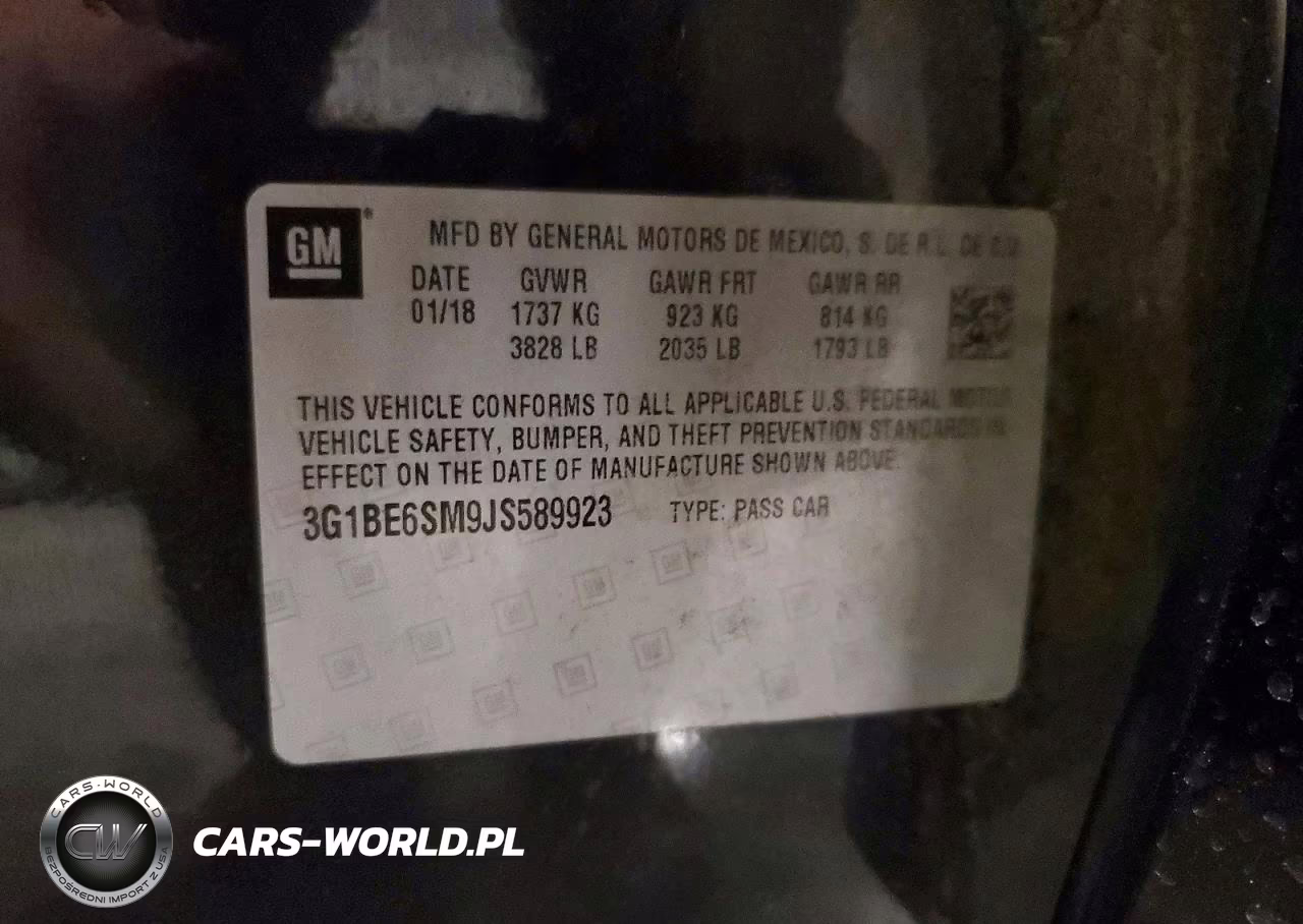 2018 Chevrolet Cruze Lt VIN:3G1BE6SM9JS589923 - 12