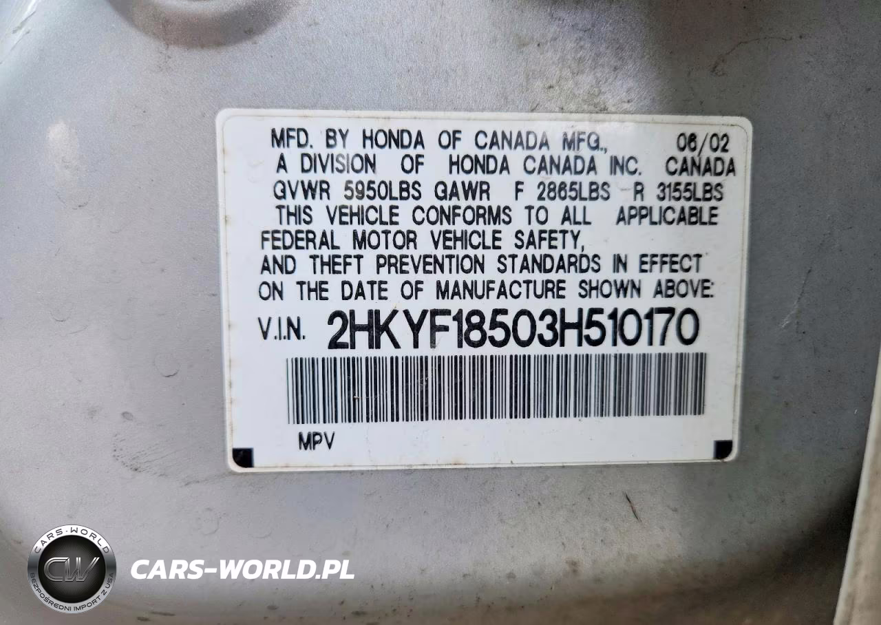 2003 Honda Pilot Exl VIN:2HKYF18503H510170 - 12