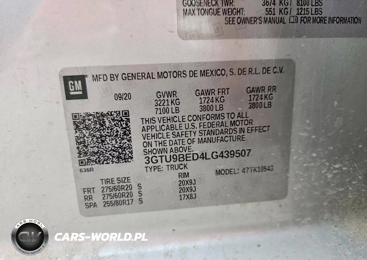 2020 GMC Sierra K1500 Sle VIN:3GTU9BED4LG439507 - 12
