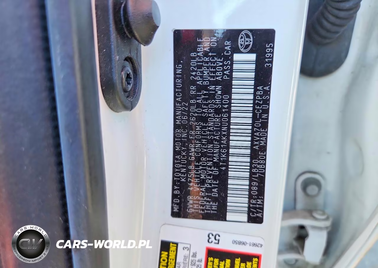 2022 Toyota Camry Xse VIN:4T1K61AKXNU061400 - 12