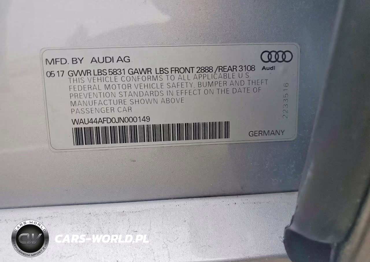 2018 Audi A8 L Quattro VIN:WAU44AFD0JN000149 - 12