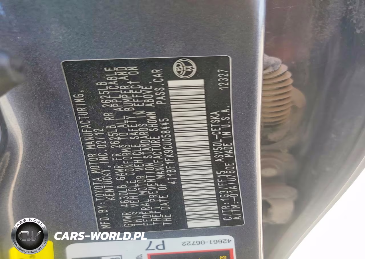 2012 Toyota Camry Se VIN:4T1BF1FK9CU058445 - 13