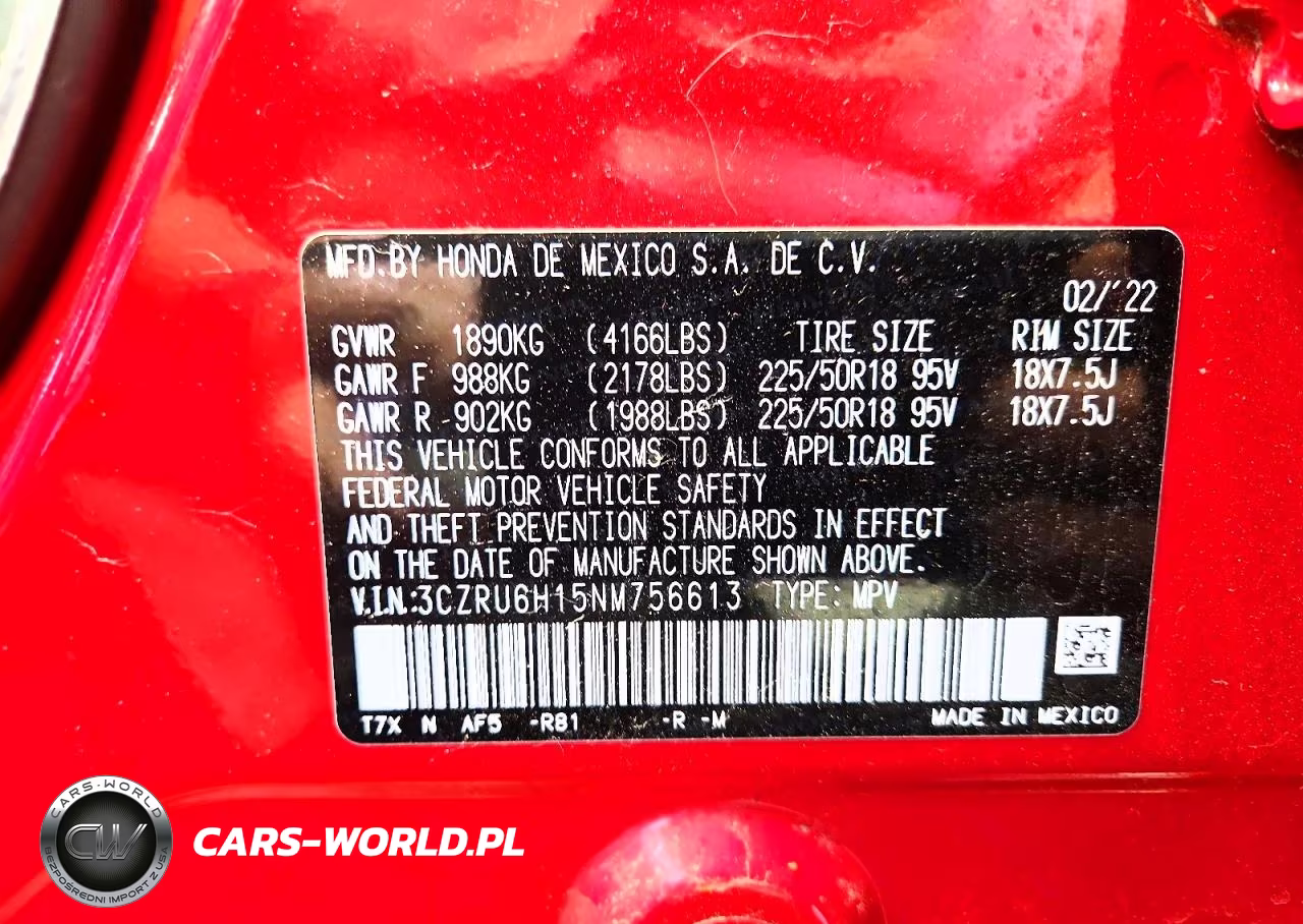 2022 Honda Hr-V Sport VIN:3CZRU6H15NM756613 - 14