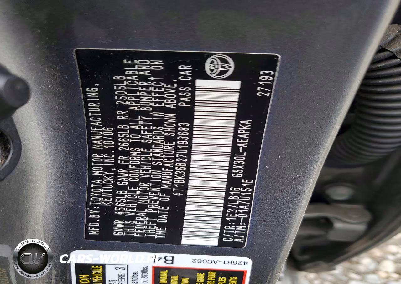2007 Toyota Avalon Limited VIN:4T1BK36B27U193683 - 13