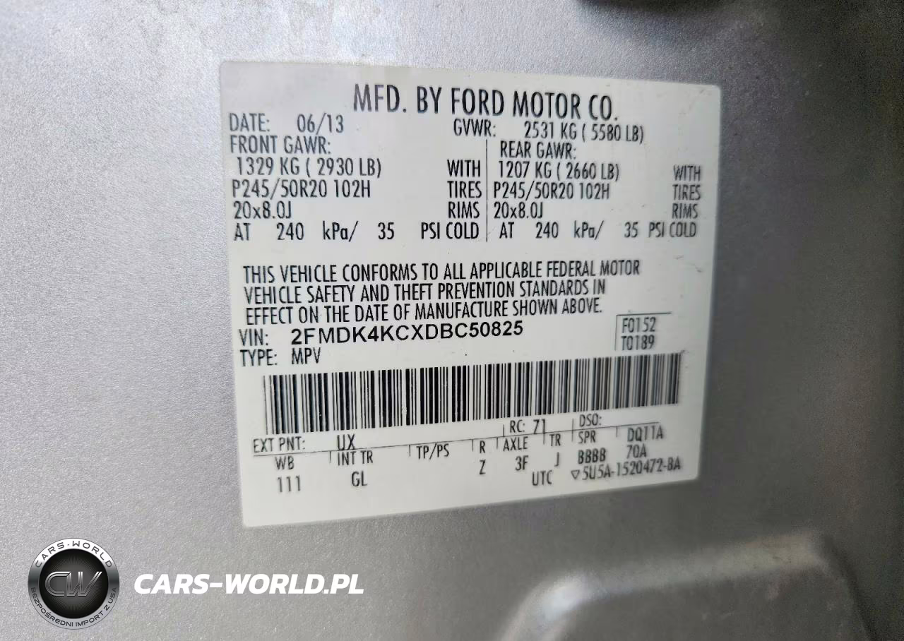 2013 Ford Edge Limited VIN:2FMDK4KCXDBC50825 - 12