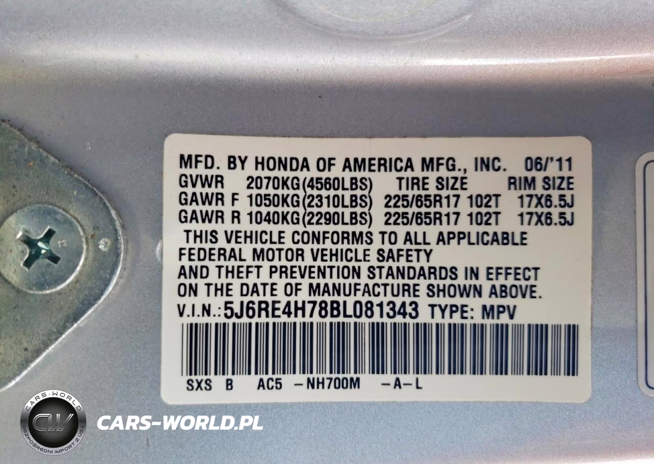 2011 Honda Cr-V Exl VIN:5J6RE4H78BL081343 - 13